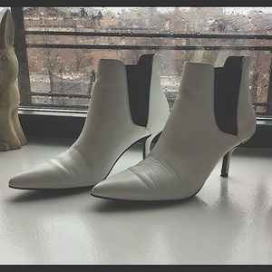 White ankle boots